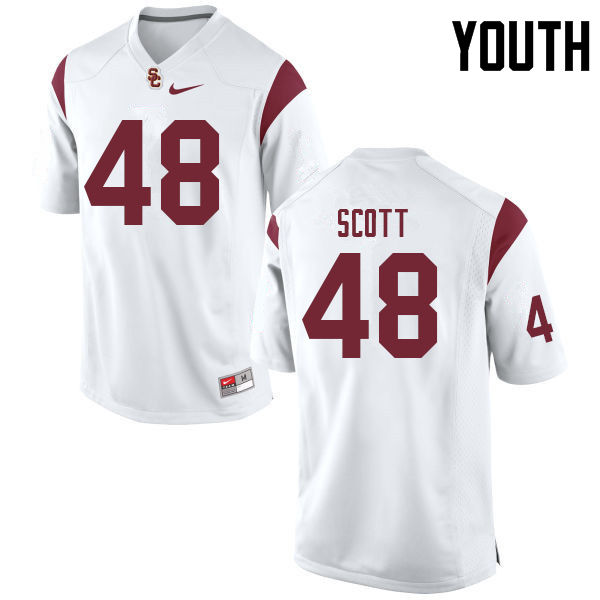 Youth #48 Raymond Scott USC Trojans College Football Jerseys Sale-White